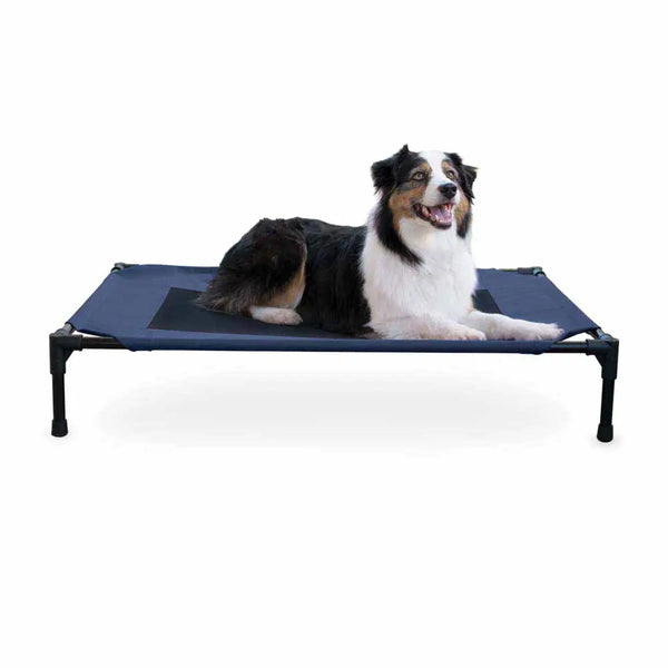K&H Pet Products Original Pet Cot Elevated Pet Bed Large Blue 30″ x 42″ x 7″ – KH100213548
