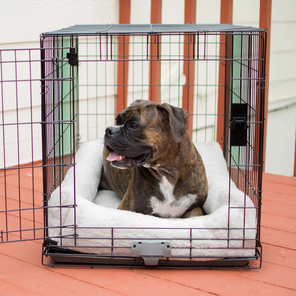 K&H Pet Products Deluxe Bolster Dog Crate Pad Large Natural 25″ x 37″ x 4″ – KH7939